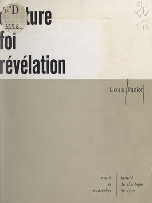 cover image of Écriture, foi, Révélation
